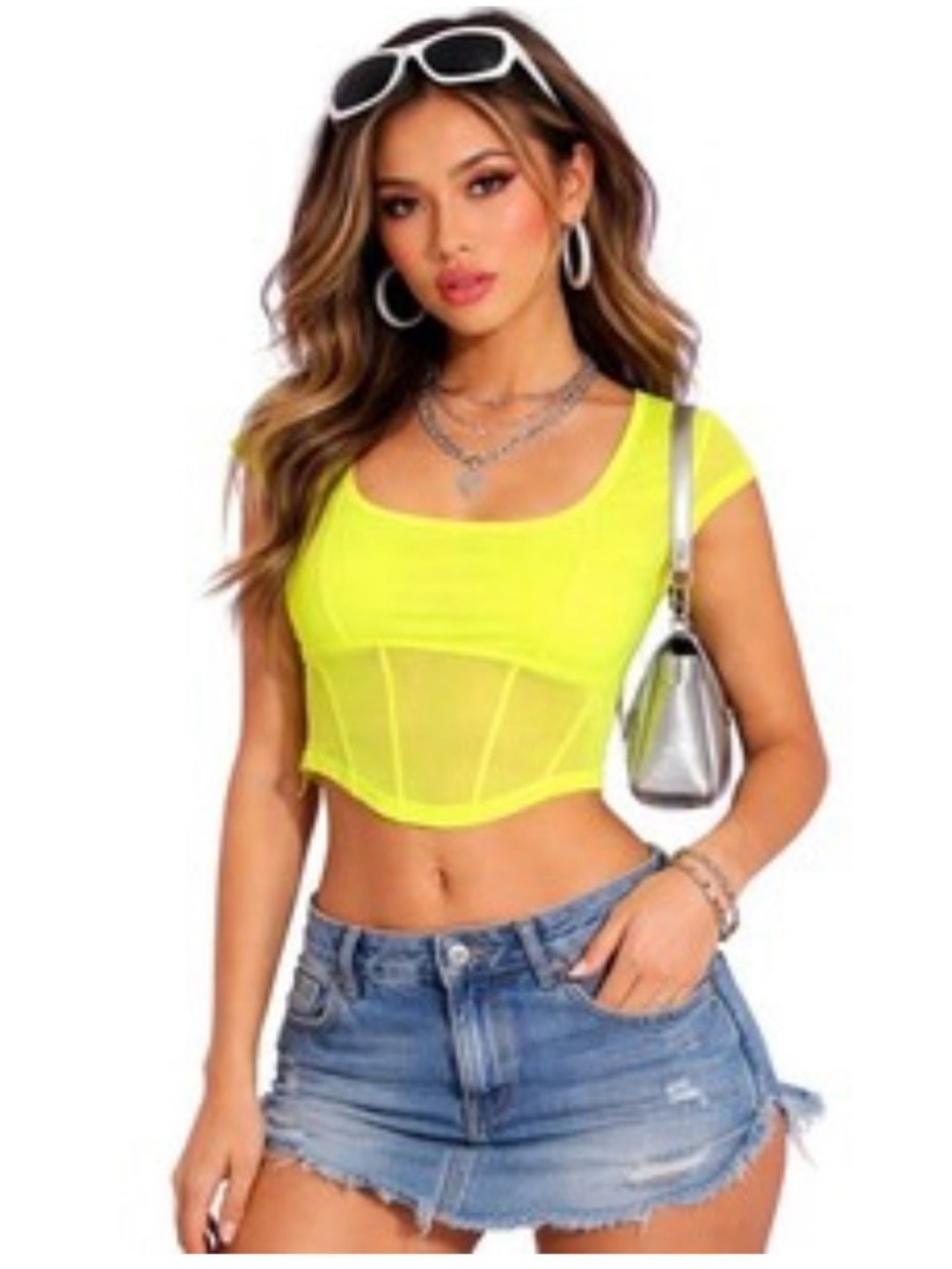 Urban Outfitters Yellow Cap Sleeve Bustier Bodysuit